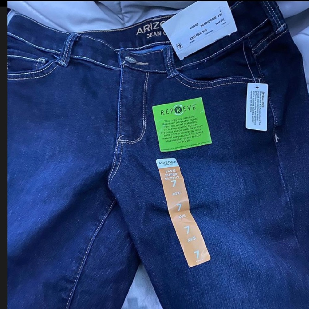 Dark straight blue jeans